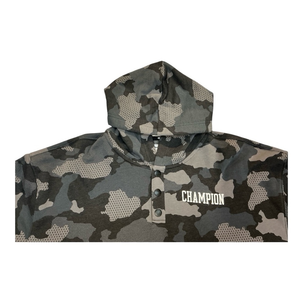 Champion Men's Camouflage Hoodie - Black and Gray - Picture 2 of 6